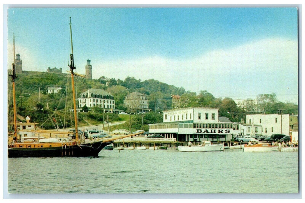 c1960 Bahrs Seafood Restaurant Lobster Lounge Highlands New Jersey NJ Postcard