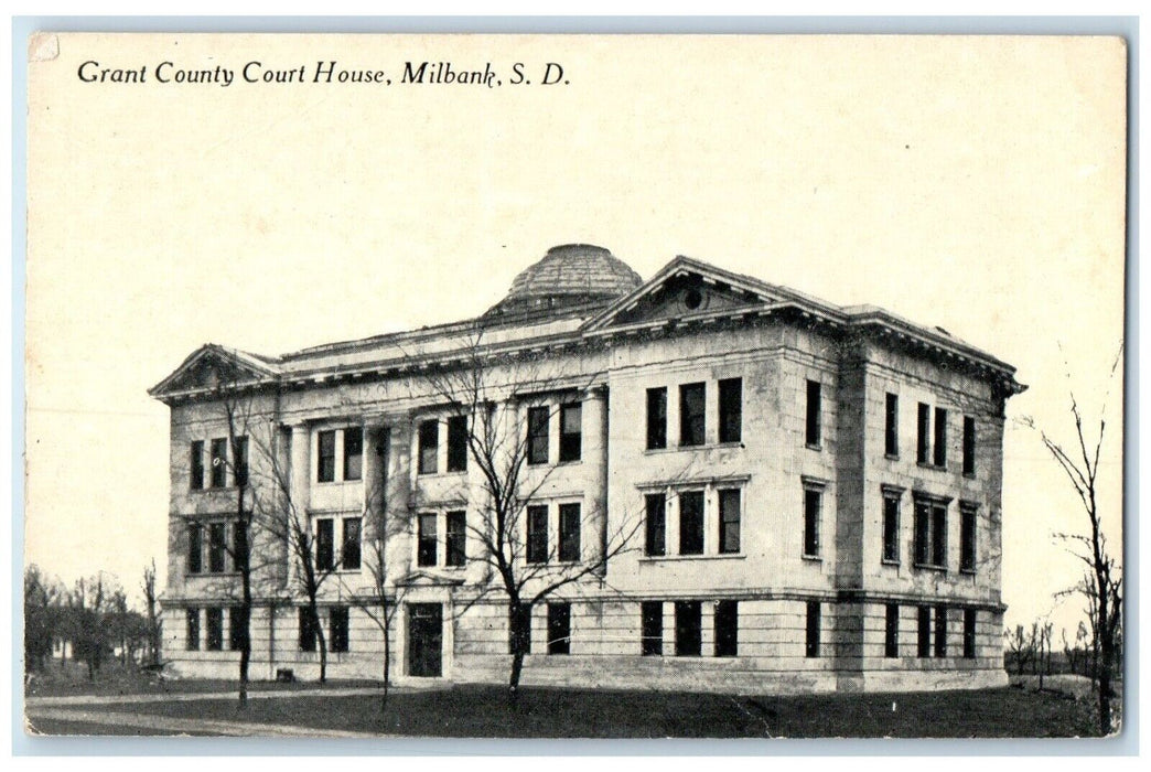 c1910 Grant County Court House Exterior Building Milbank South Dakota Postcard