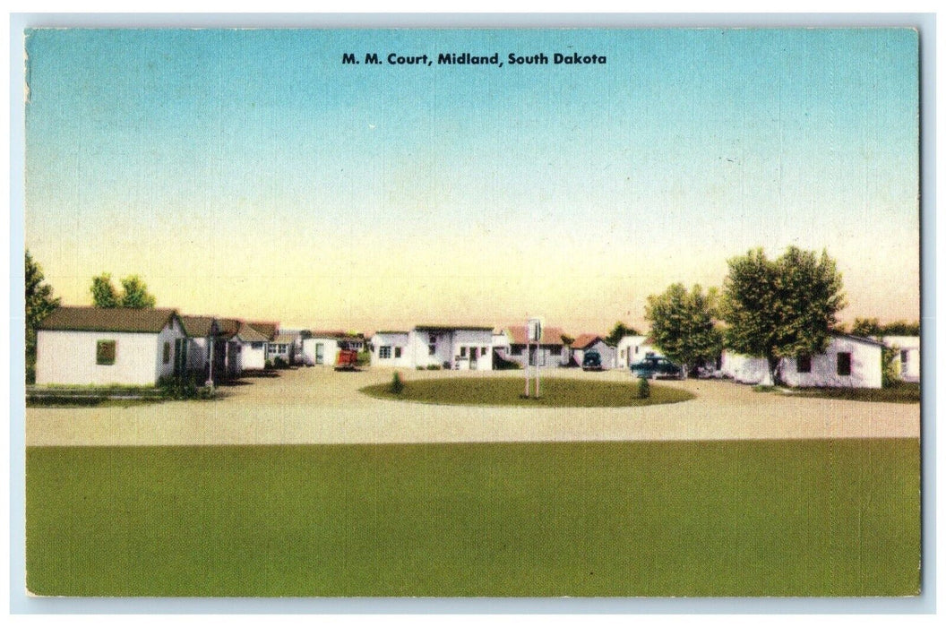 c1940 M.M. Court Cottages Exterior Black Hills Midland South Dakota SD Postcard