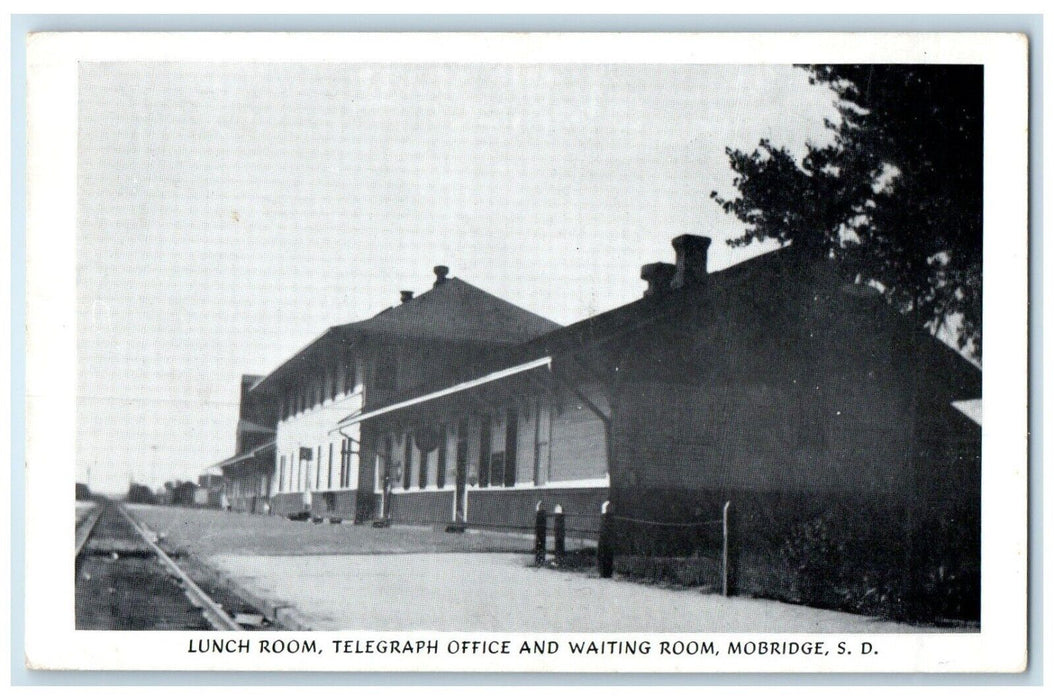 c1950 Lunch Room Telegraph Office Waiting Room Mobridge South Dakota SD Postcard