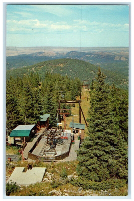 c1960 Terry Peak Chair Lift Station Exterior Lead South Dakota Vintage Postcard