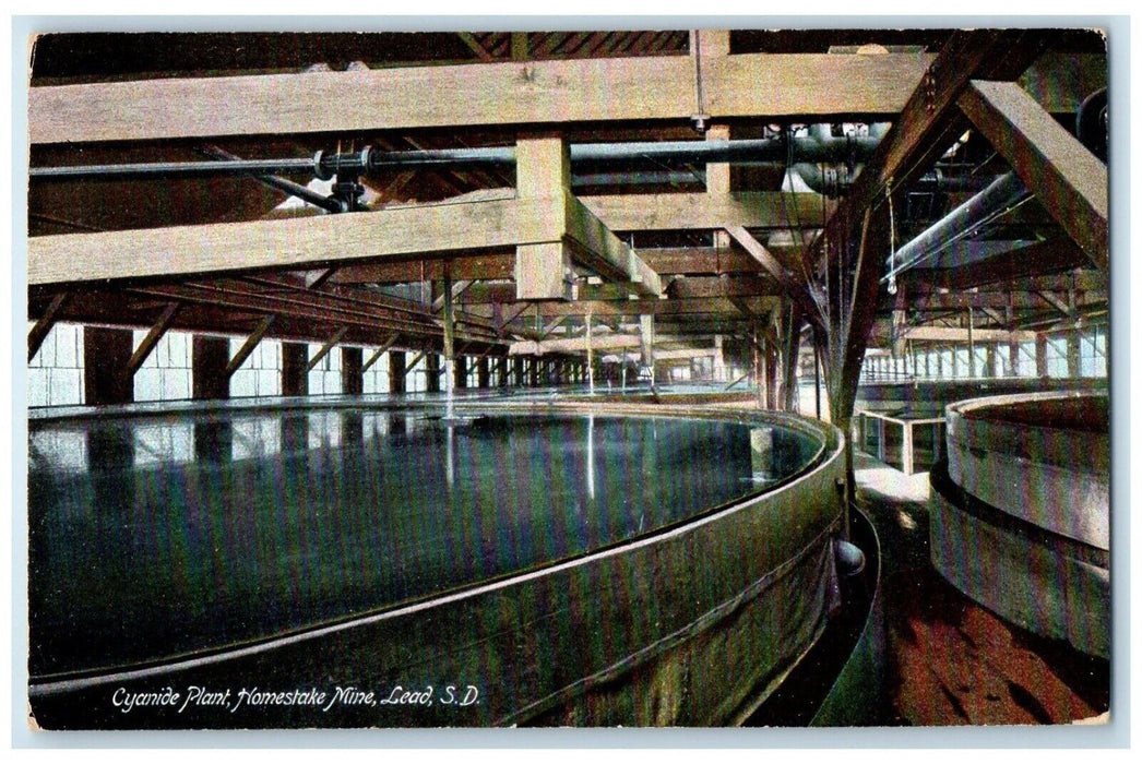 c1910 Cyanide Plant Homestake Mine Interior Building Lead South Dakota Postcard