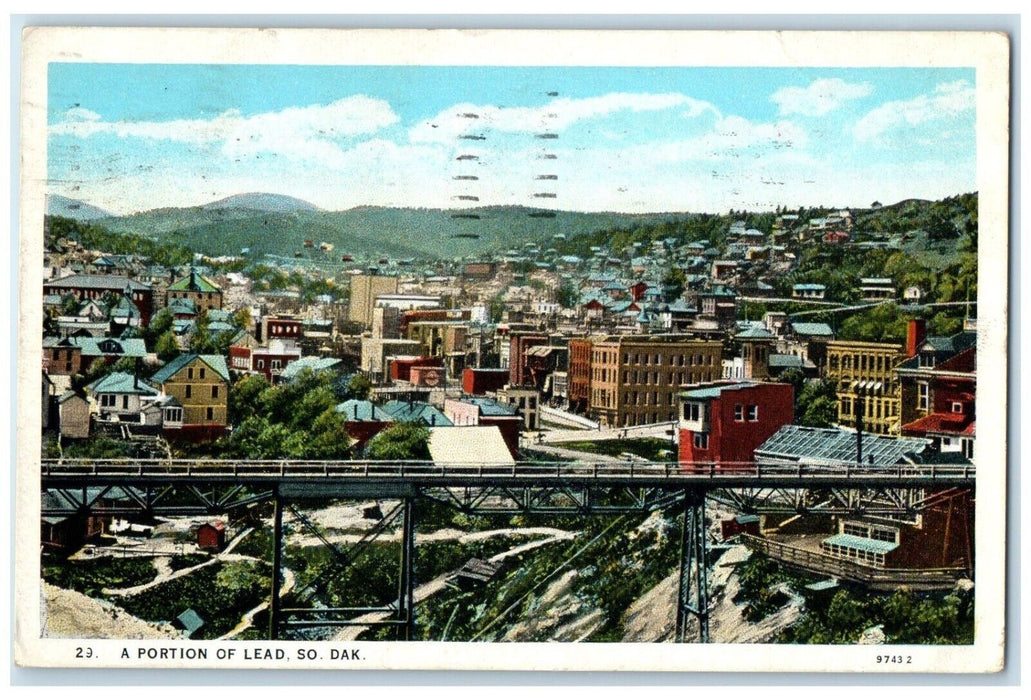 1928 Portion Exterior Building Store Lead South Dakota Vintage Antique Postcard