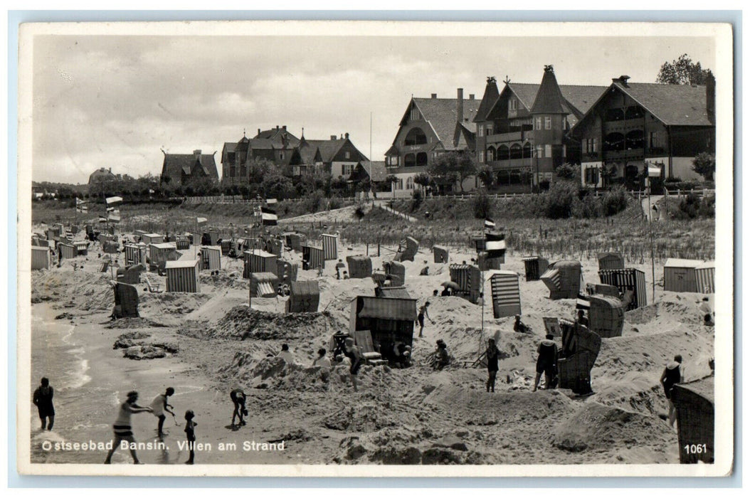 1933 Bansin Pomerania Germany Villas On The Beach RPPC Photo Postcard