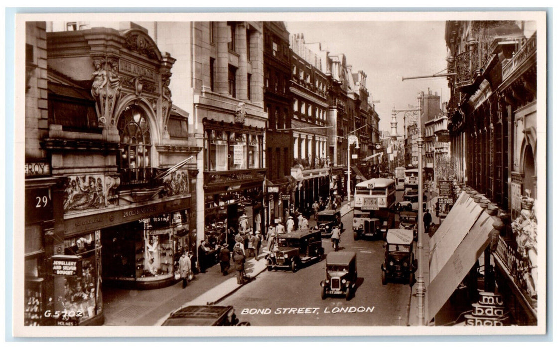 c1940's Bond Street London England Vintage Unposted RPPC Photo Postcard