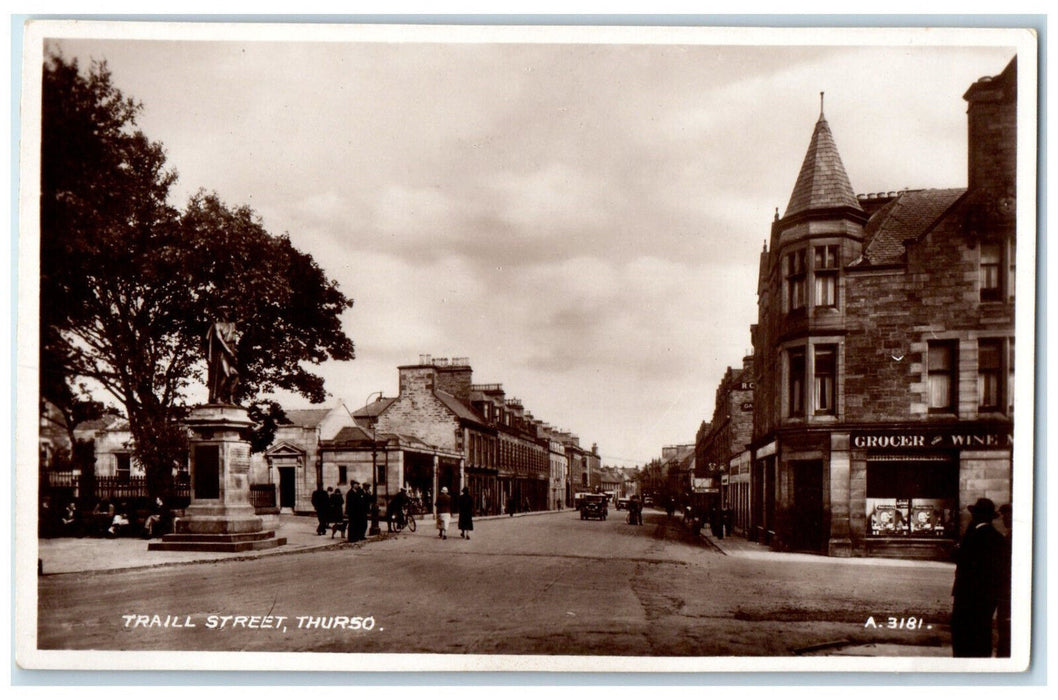 c1940's Traill Street Thurso Highland England Vintage RPPC Photo Postcard