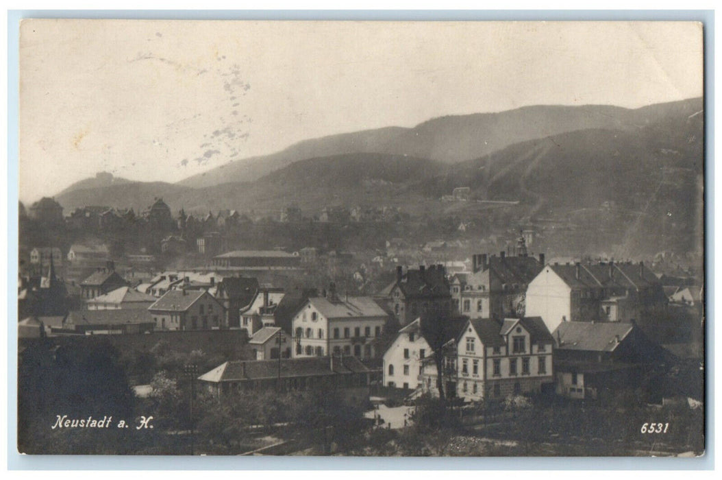1932 General View in Neustadt Rhineland-Palatinate Germany RPPC Photo Postcard