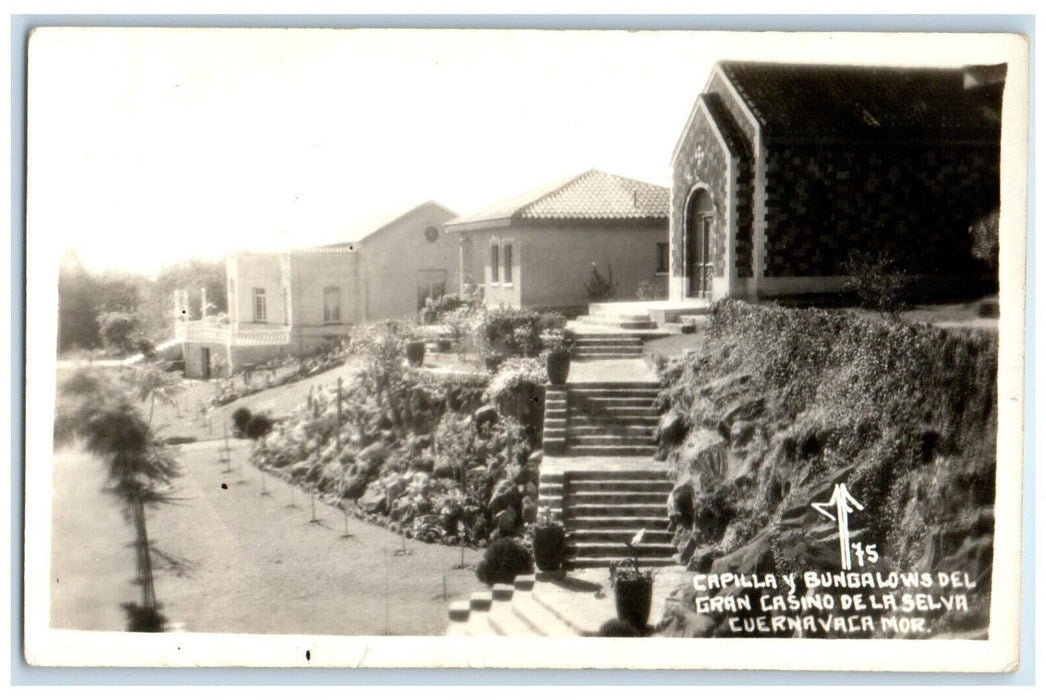 c1930's Chapel Bungalows Of Jungle Casino Cuernavaca Mexico RPPC Photo Postcard