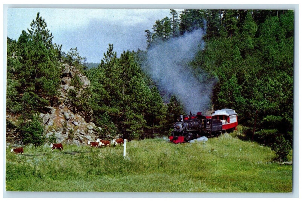 c1960 General Custer Steam Locomotive 1880 Train Keystone South Dakota Postcard