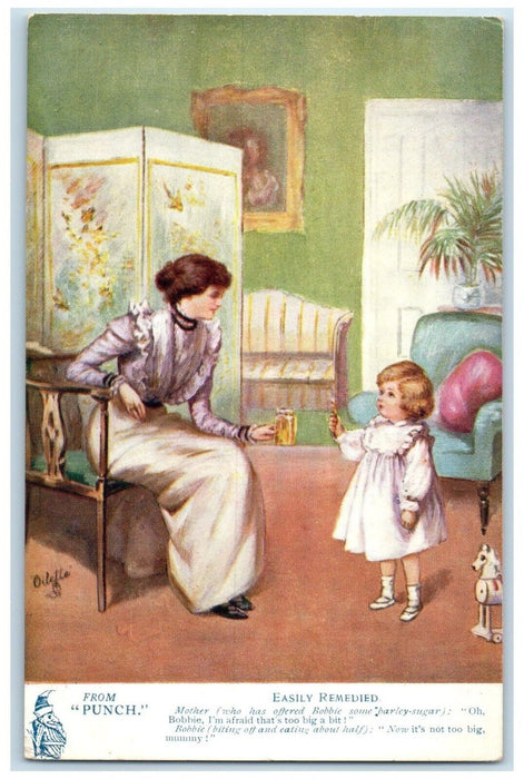 c1910s From Punch Easily Remedied Mother And Daughter Oilette Tuck's Postcard