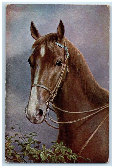 c1910's Horse Bit And Bridle Animals Oilette Tuck's Posted Antique Postcard
