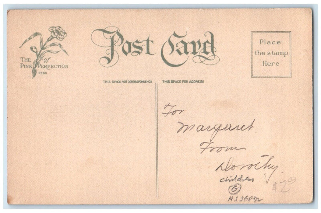 c1910's Christmas Children Dropping Letter US Mail Posted Antique Postcard