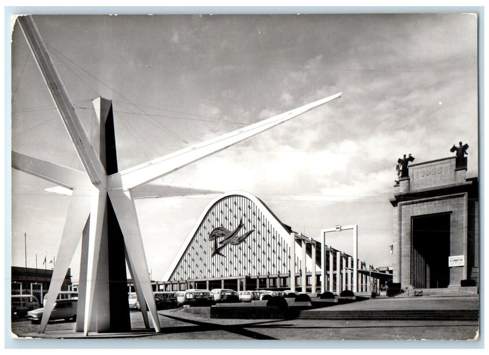 1958 Main Hall Frontview Brussels Belgium Expo Vintage RPPC Photo Postcard