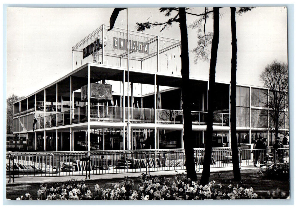 1958 The Pavilion of Canada Brussels Belgium Expo RPPC Photo Postcard