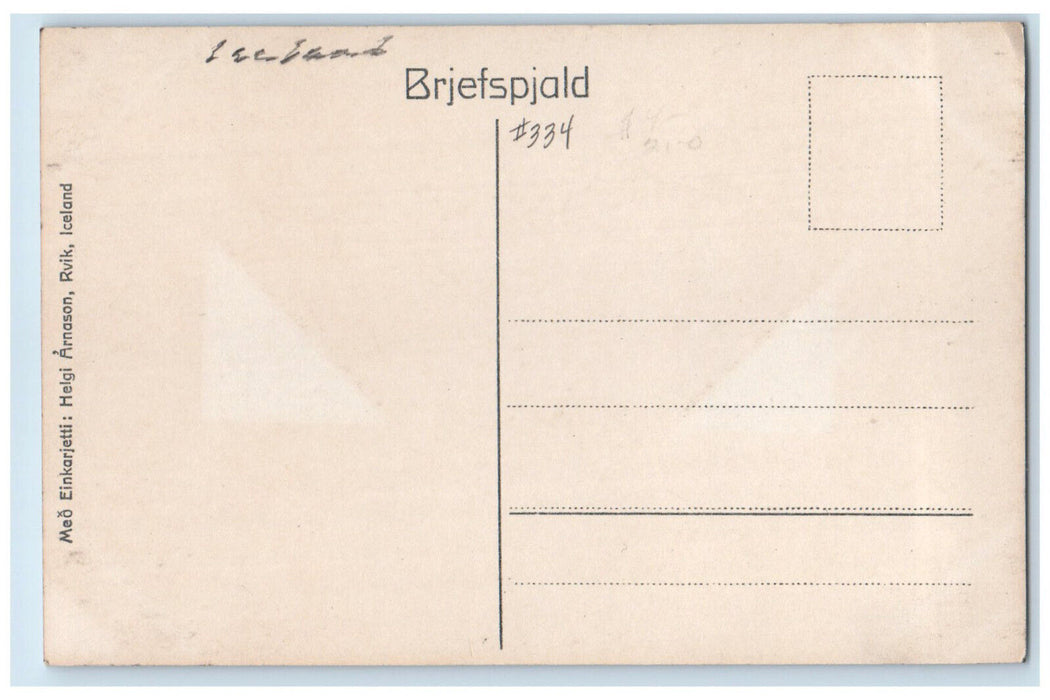 c1930's Buck Iceland Islenskur Reidhestur "Funi" Vintage RPPC Photo Postcard