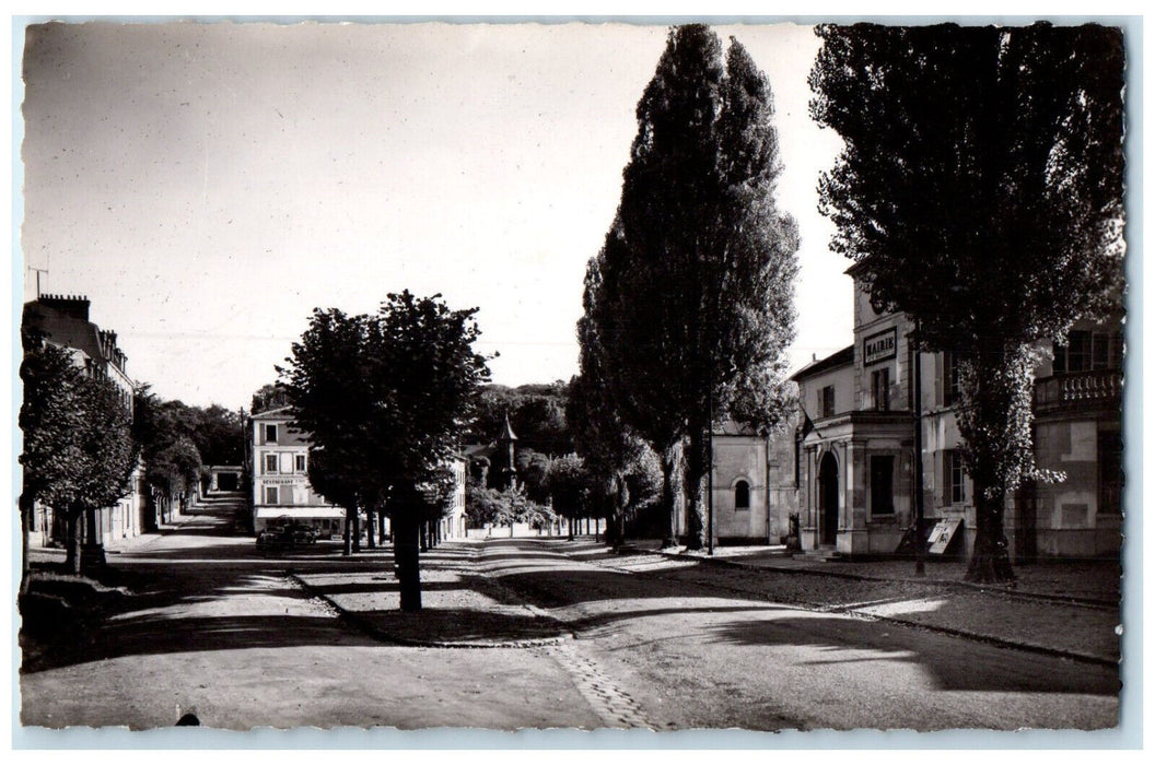 c1940's The Town Hall and Square Marnes-la-Coquette France RPPC Photo Postcard