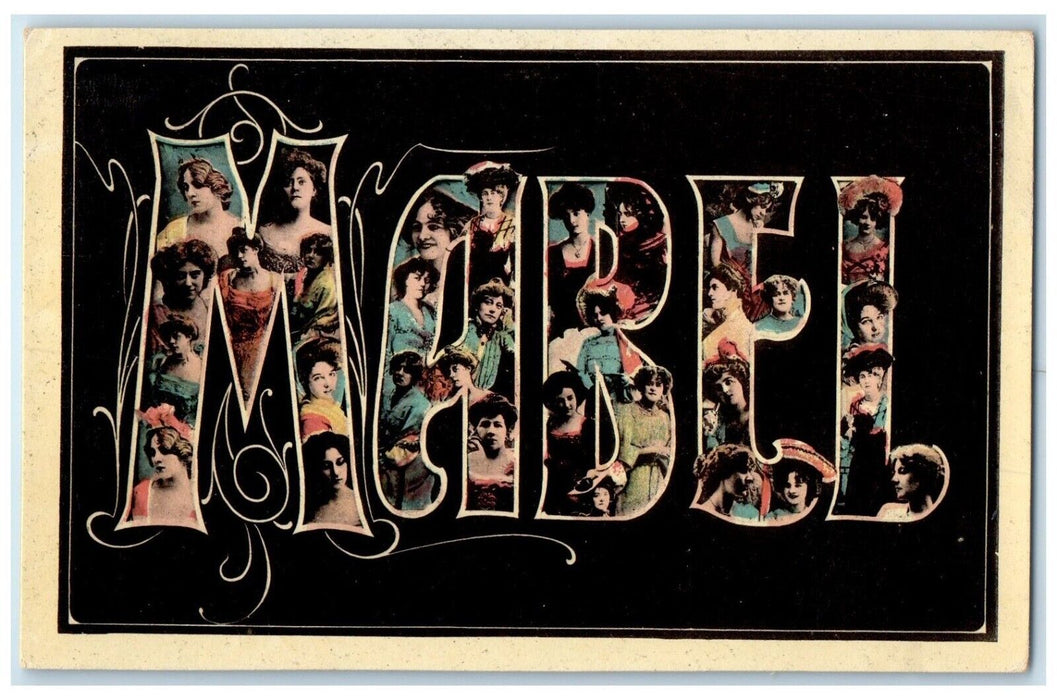 c1910's Mabel Pretty Women Name Large Letters Unposted Antique Postcard