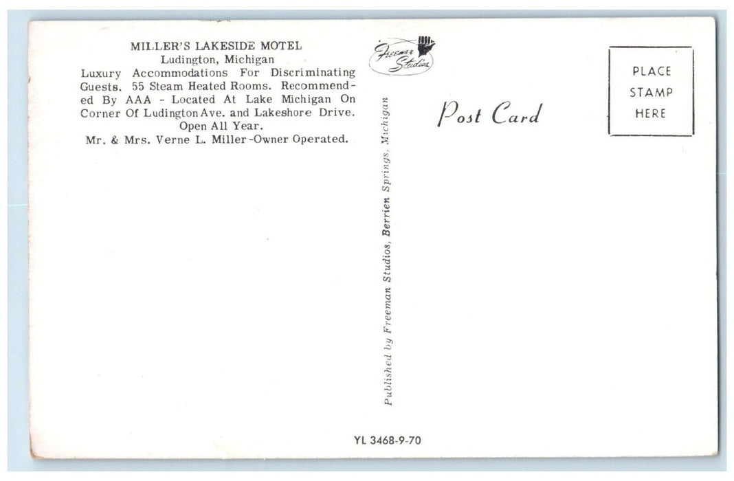 c1960 Exterior Multi-View Miller Lakeside Motel Ludington Michigan MI Postcard
