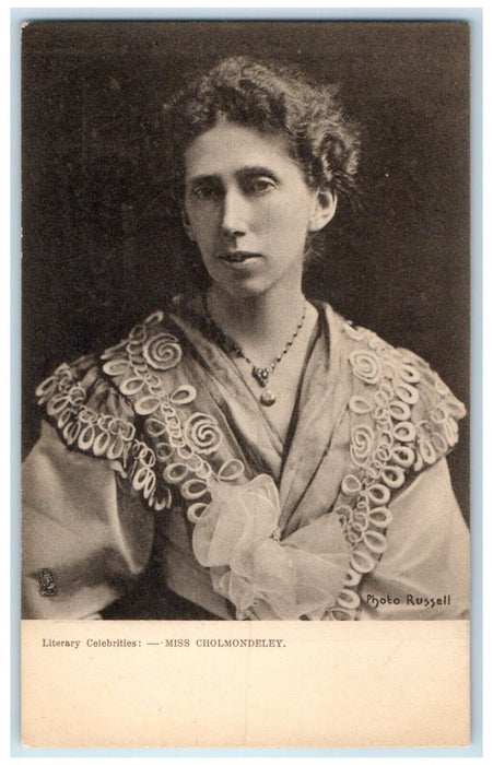c1905 Miss Cholmondeley Literary Celebrities Studio Portrait Tuck's Postcard