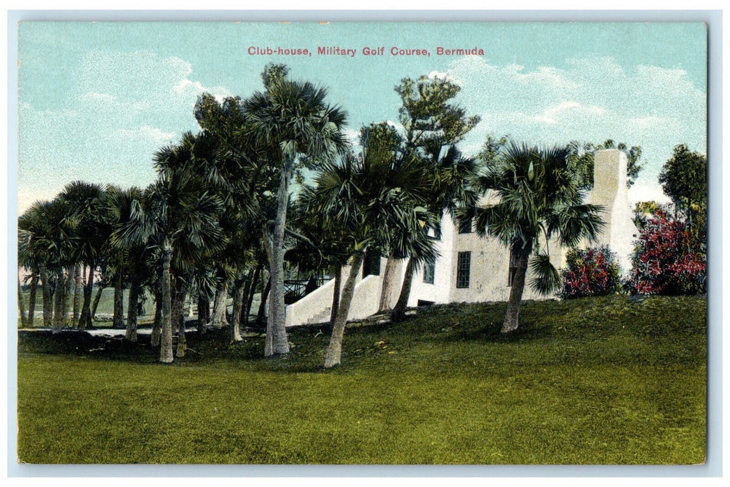 c1910 Club-House Military Golf Course Bermuda Antique Unposted Postcard