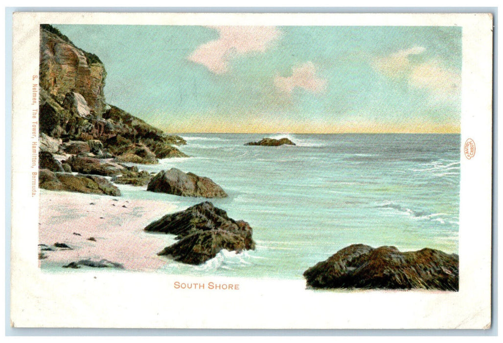 c1905 View of Rocky Formations South Shore Bermuda Antique Unposted Postcard