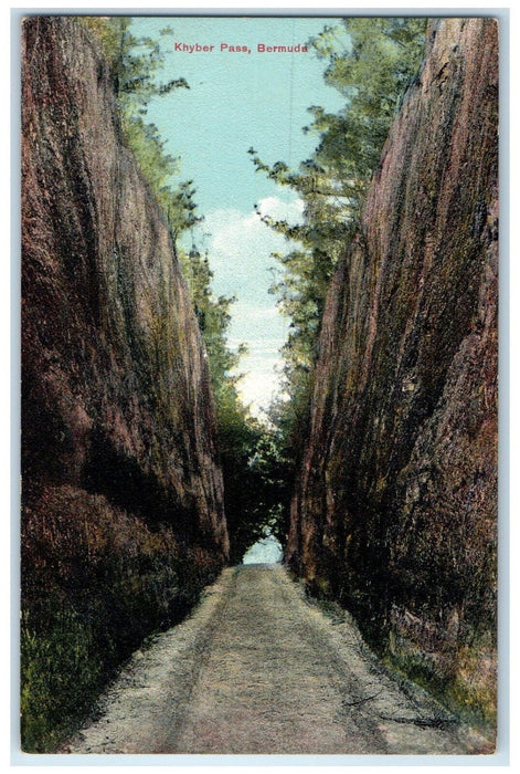 c1910 Small Road Pathway Khyber Pass Bermuda Antique Unposted Postcard