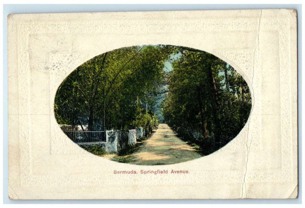 1912 Springfield Avenue Bermuda Multiview Antique Posted Embossed Postcard