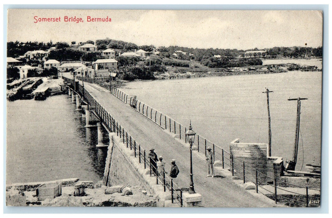 c1910 River Scene Somerset Bridge Bermuda Antique Unposted Postcard