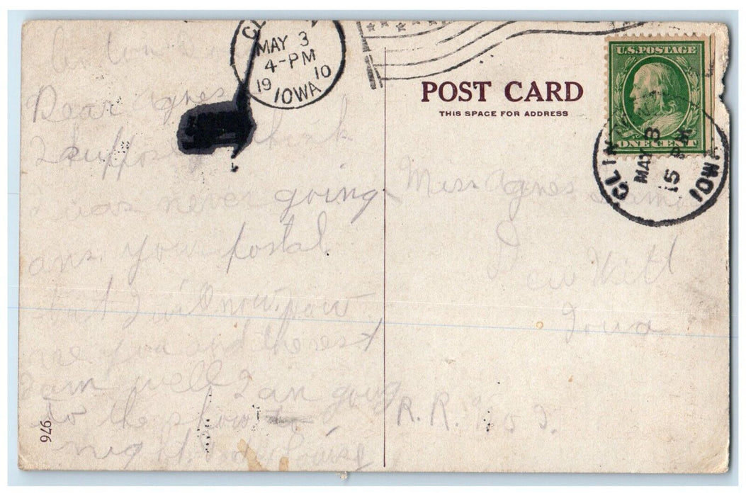 1910 Little Girl, This Little Pig Went To Market Clinton Iowa IA Posted Postcard