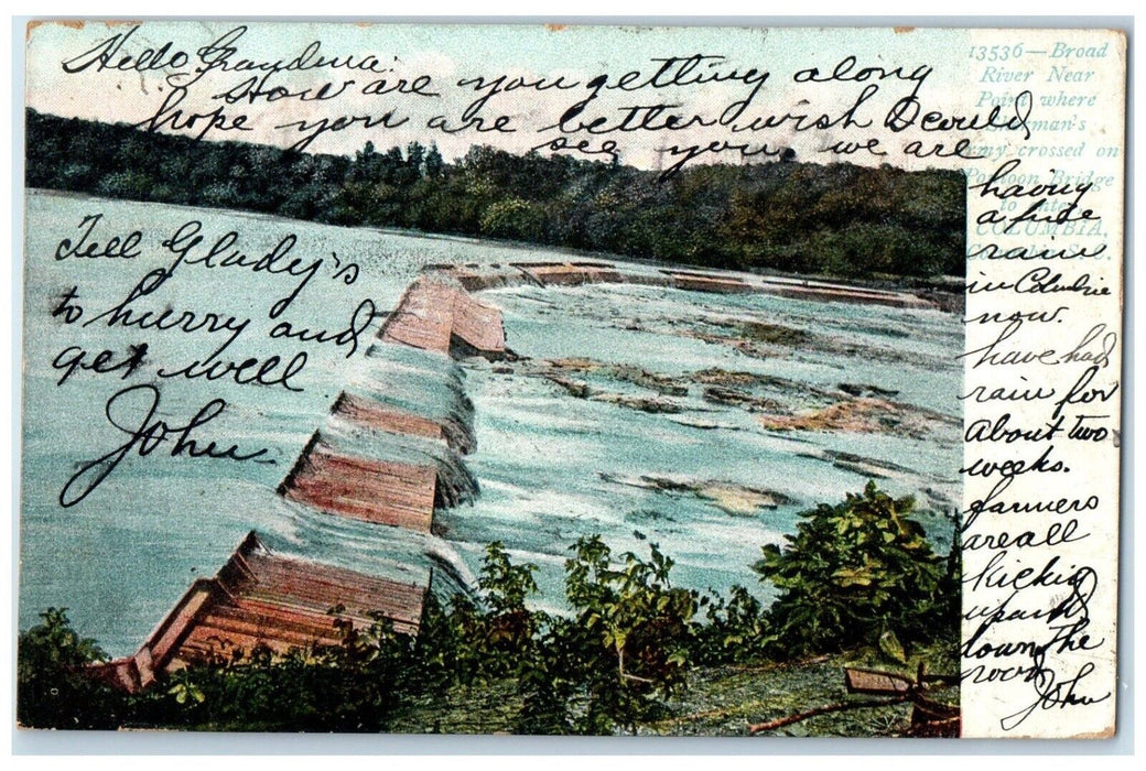 1910 View Of Broad River Near Point Columbia South Carolina SC Antique Postcard