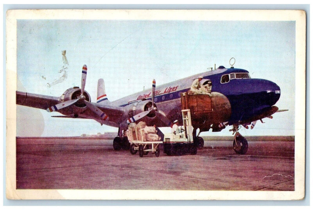 1941 United Air Lines Airplane Mail And Express Portland Oregon OR Postcard