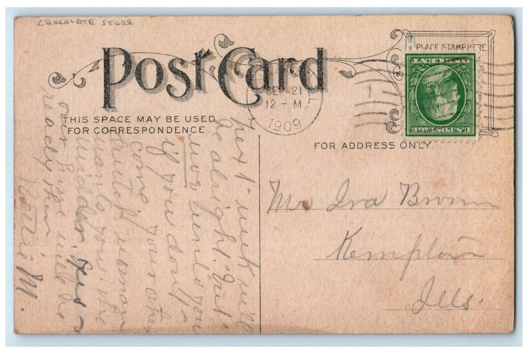 1909 Man Bought Gift Chocolate Store I Should Like The Change Antique Postcard