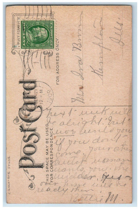 1909 Man Bought Gift Chocolate Store I Should Like The Change Antique Postcard