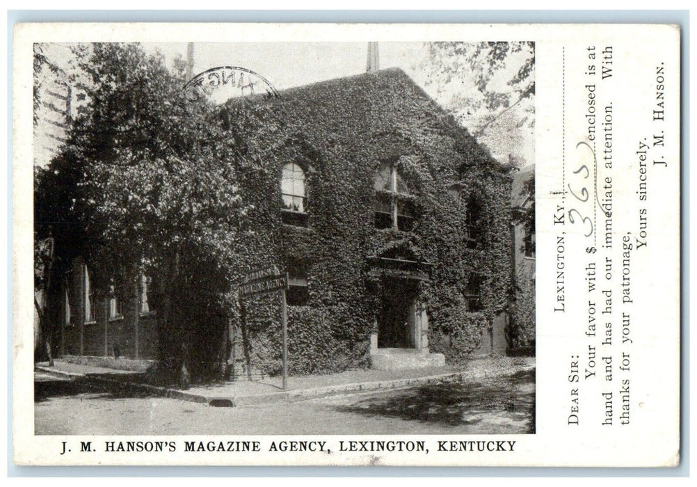 1908 JM Hansons Magazine Agency Exterior Lexington Kentucky KY Vintage Postcard