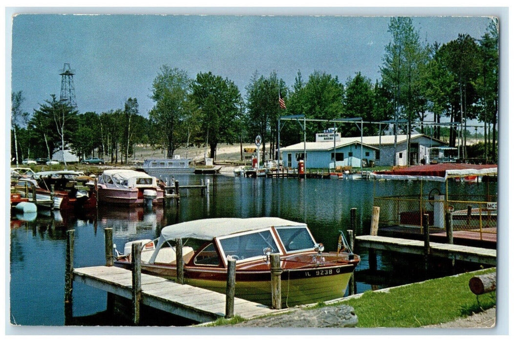 1962 Tamarac Harbor Marina Trailer Park Hamlin Lake Ludington Michigan Postcard