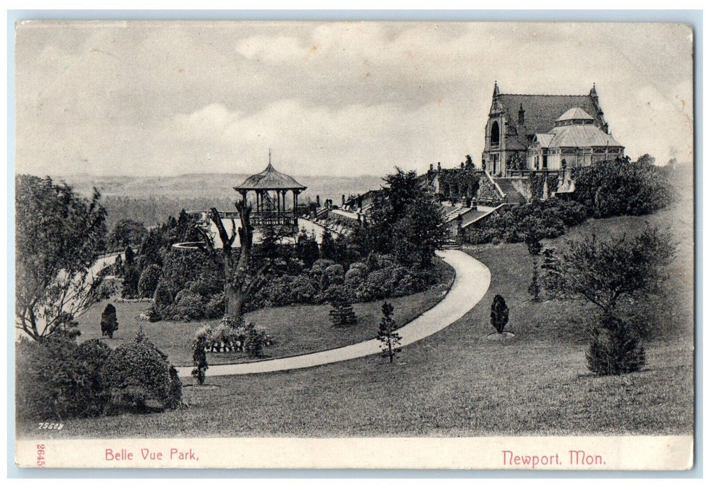1904 Belle Vue Park Newport Monmouthshire Wales Posted Antique Postcard
