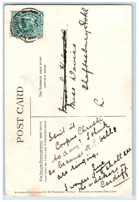1904 Belle Vue Park Newport Monmouthshire Wales Posted Antique Postcard
