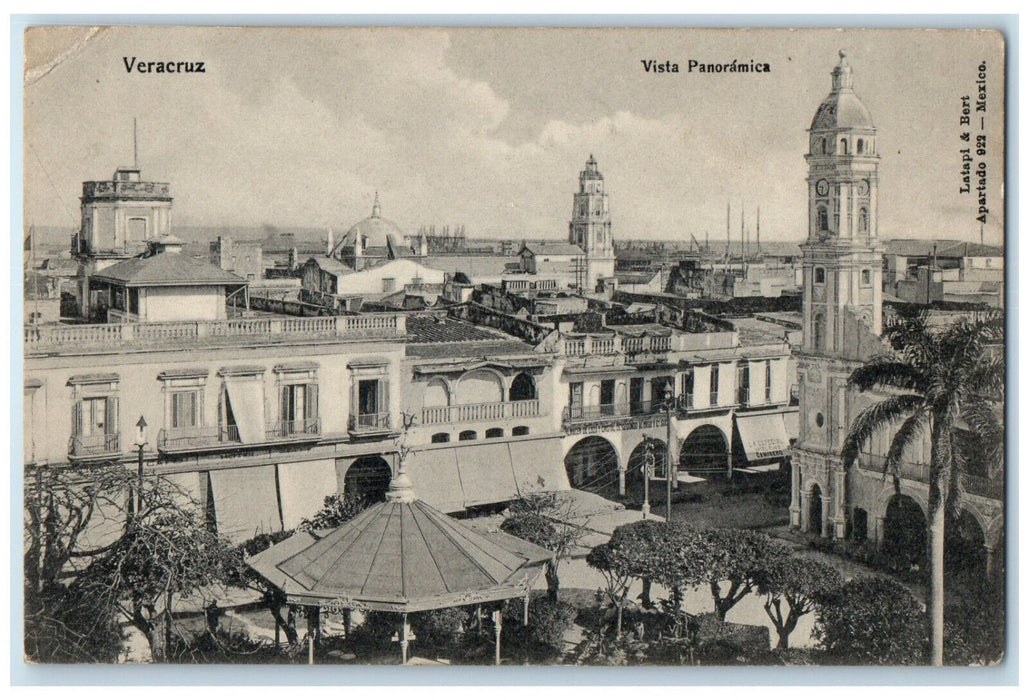 c1910 Panoramic View Heroica Veracruz Mexico Unposted Antique Postcard