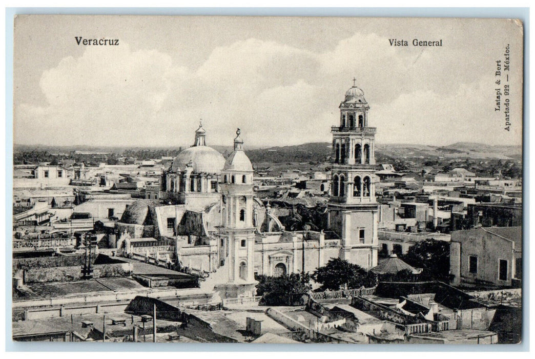 c1910 Vista General Heroica Veracruz Mexico Antique Unposted Postcard