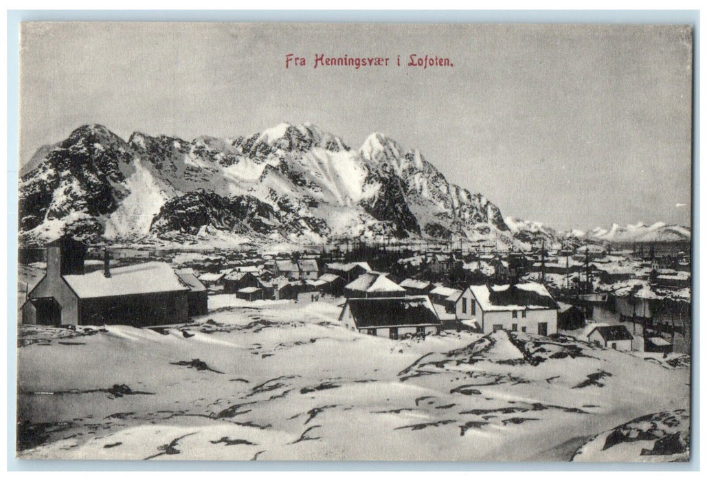 c1910 From Henningsvaer in Lofoten Archipelago in Norway Antique Postcard