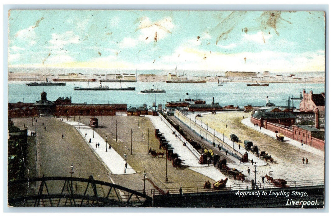 1904 Approach to Landing Stage Liverpool England Antique Posted Postcard