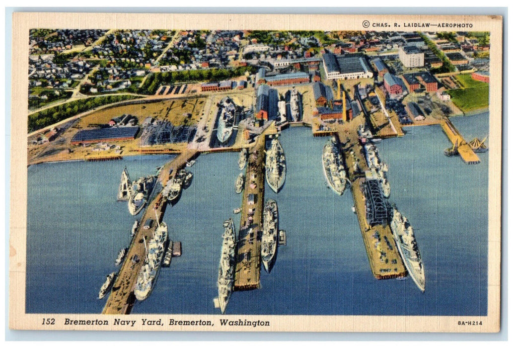 c1940's Bremerton Navy Yard Bremerton Washington WA Vintage Postcard