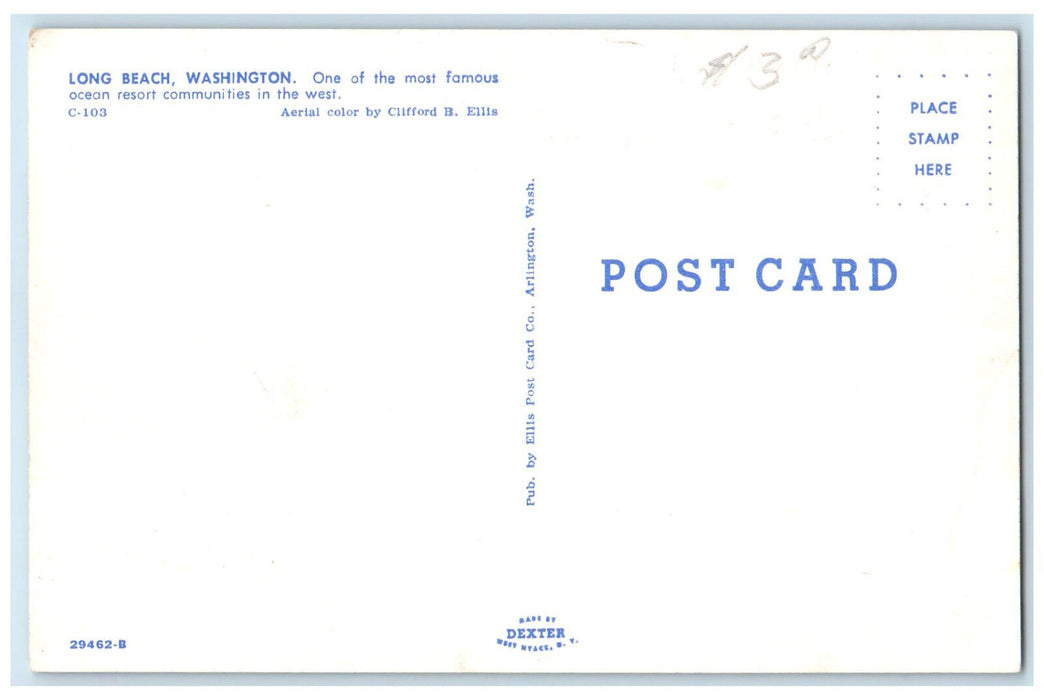 c1950's Famous Ocean Resort in the West Long Beach Washington Postcard