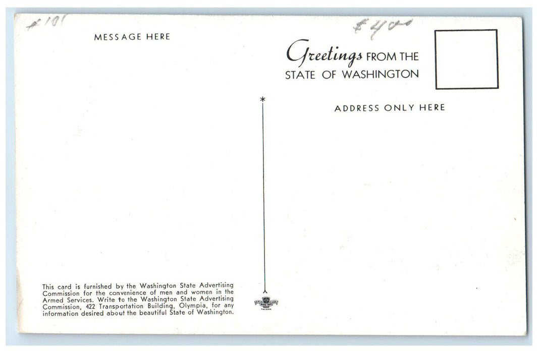 c1950's Where Mighty Columbia Meets Pacific in State of Washington WA Postcard