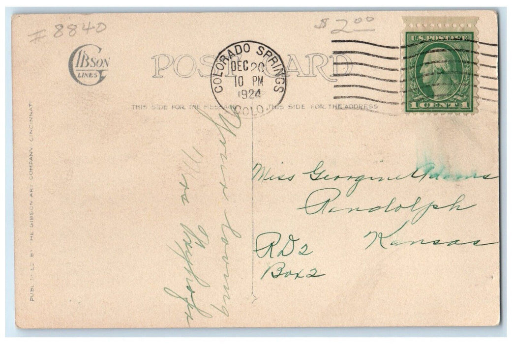 1924 Christmas Fat Santa Claus Sack Of Toys Gibson Colorado Springs CO Postcard