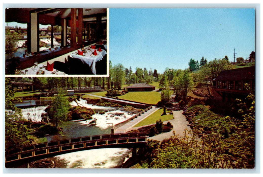 c1950's Falls Terrace Restaurant Tumwater Washington WA Multiview Postcard