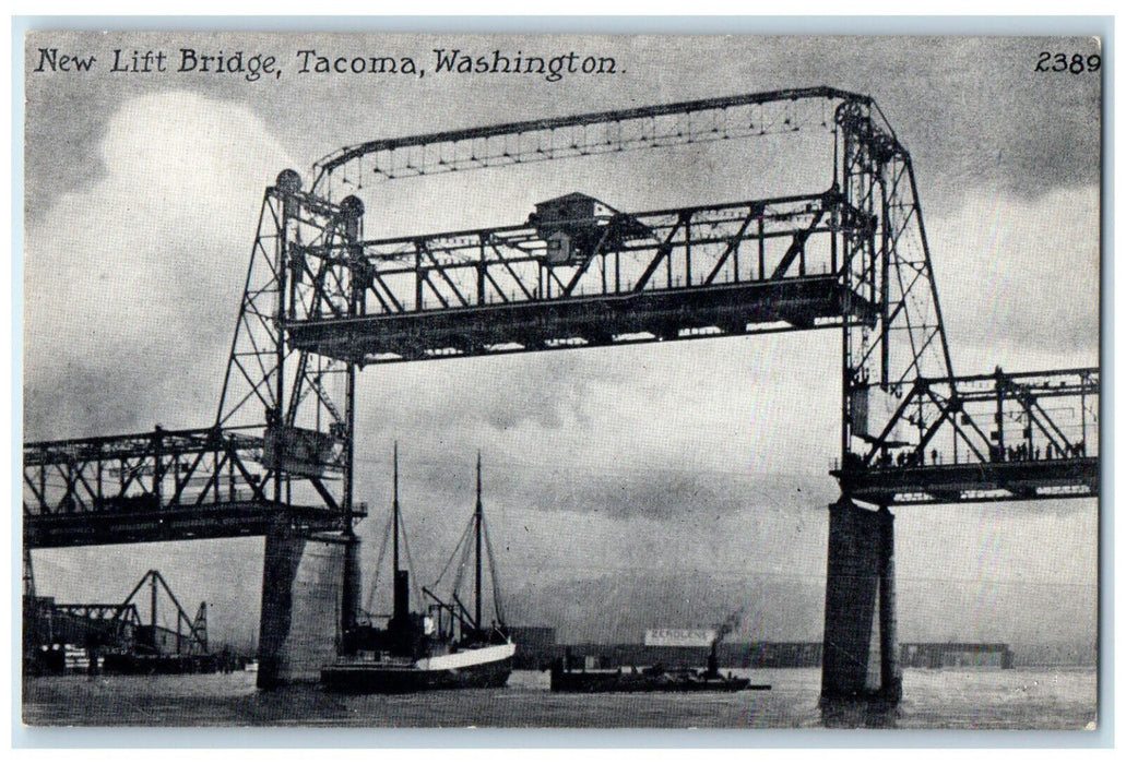 c1940's New Lift Bridge Tacoma Washington WA Unposted Vintage Postcard