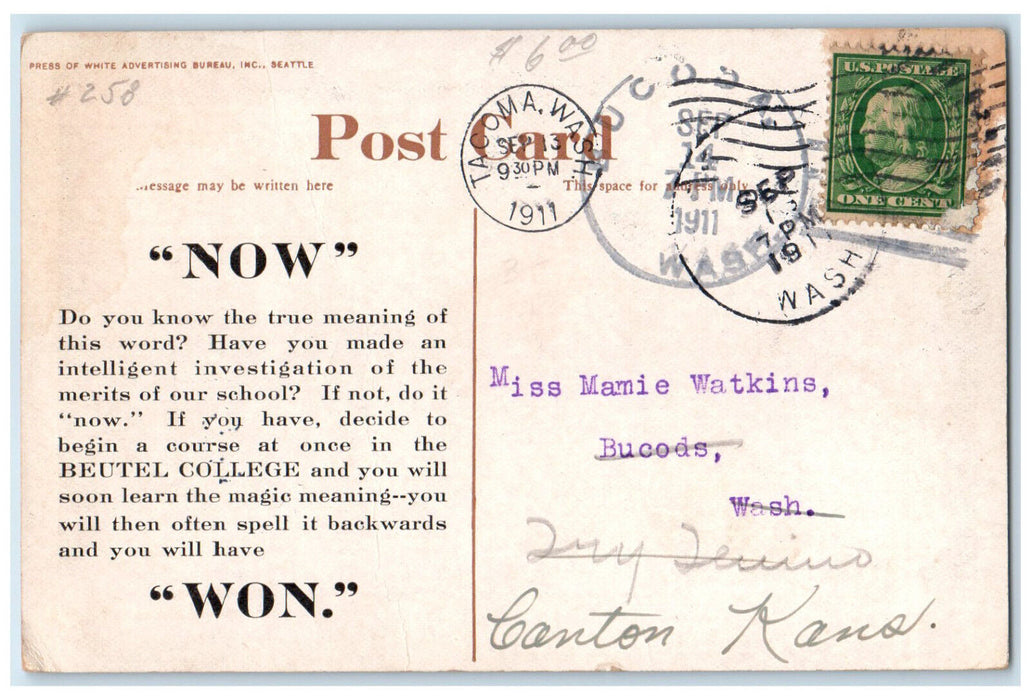 1911 Chamber of Commerce Building CF Beutel Tacoma WA Advertising Postcard