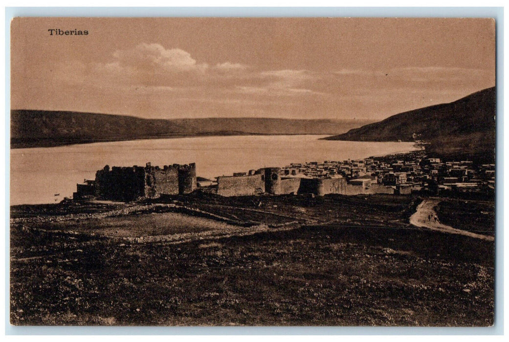 1910 Lake Buildings View Tiberias Israel Unposted Antique Postcard