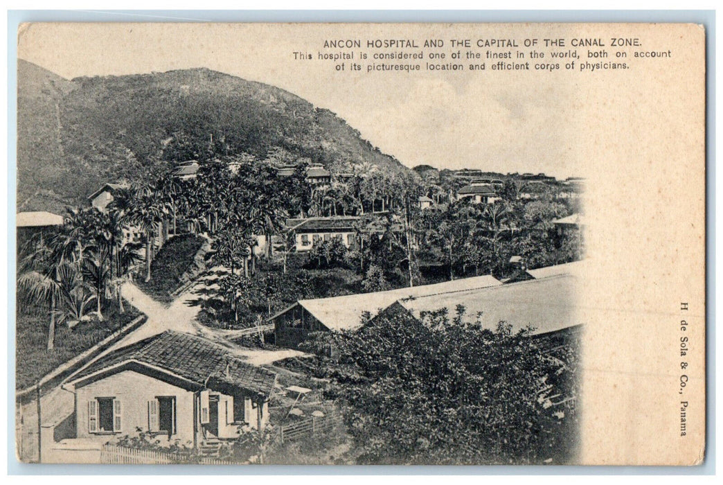 c1905 Ancon Hospital Capital of Canal Zone Panama Hats Advertising Postcard